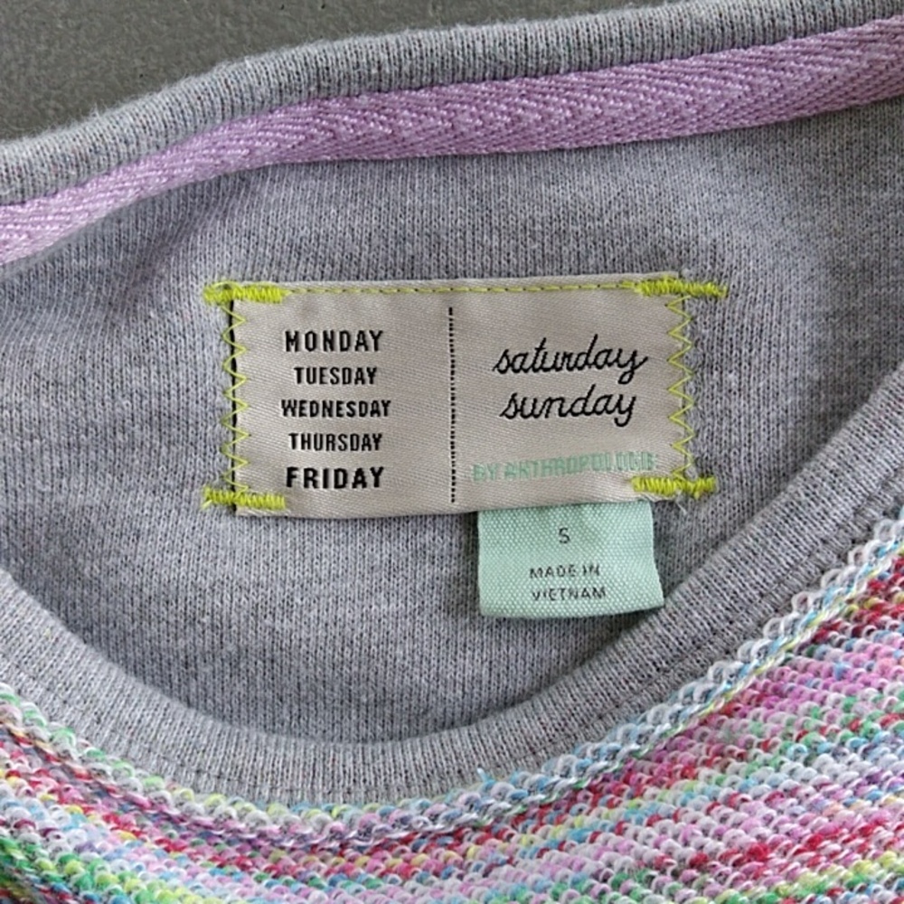 Anthropologie Saturday Sunday Aphra Space Dyed Rainbow Knit Top View 3